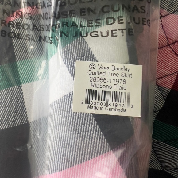 NEW Vera Bradley Ribbons Plaid Tree Skirt Stockings Christmas Rare - Picture 3 of 6